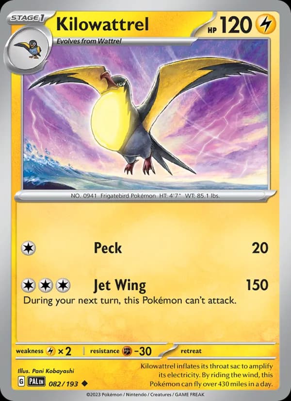 Kilowattrel 082/193, Paldea Evolved