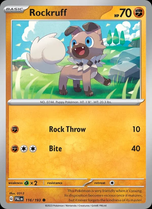 Rockruff 116/193, Paldea Evolved