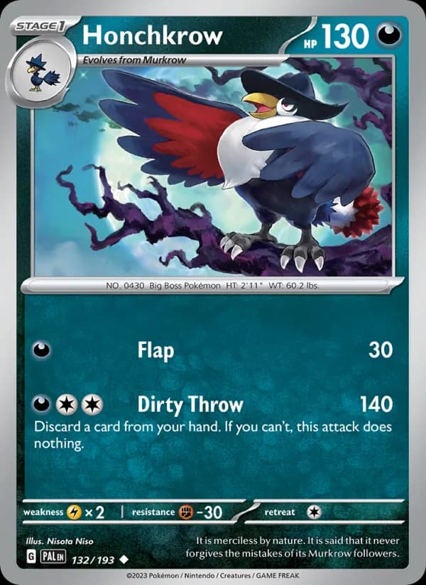 Honchkrow 132/193, Paldea Evolved