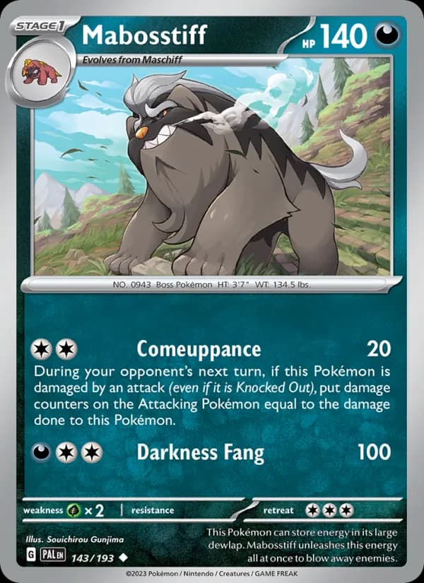 Mabosstiff 143/193, Paldea Evolved