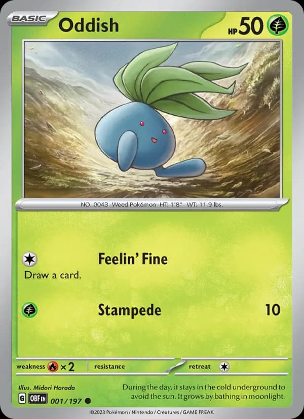 Oddish 001/197, Obsidian Flames