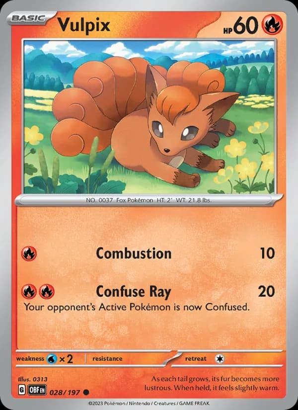 Vulpix 028/197, Obsidian Flames