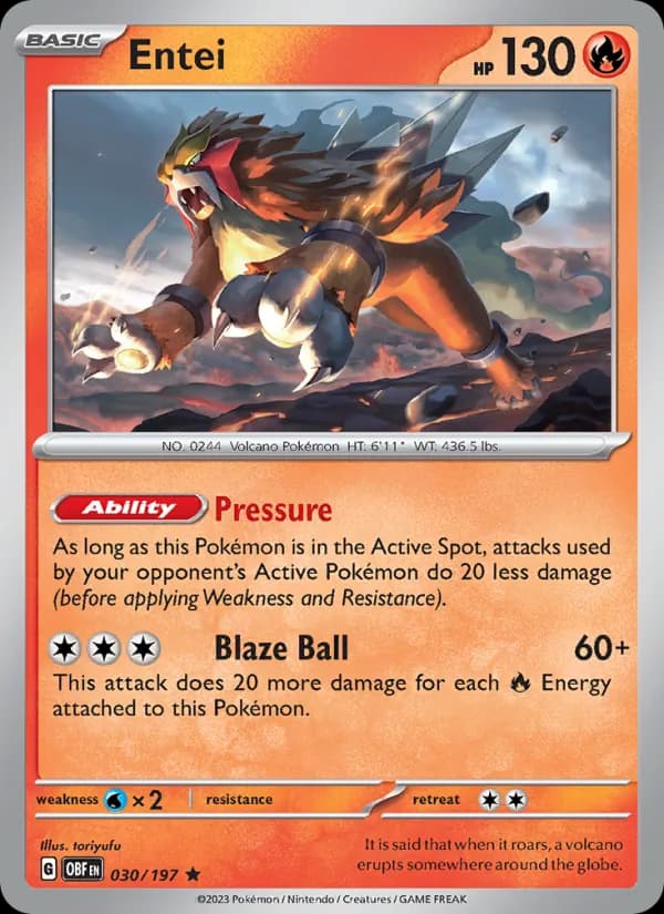 Entei 030/197, Obsidian Flames