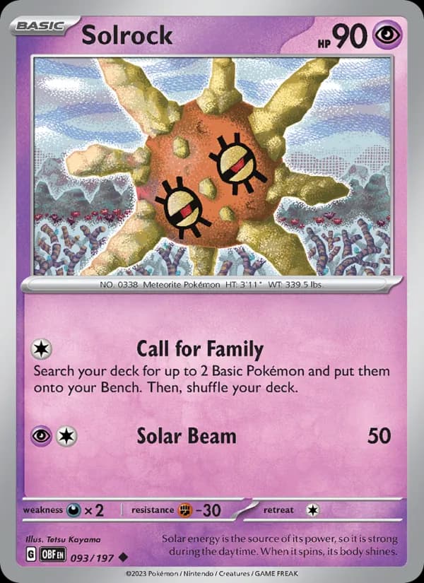 Solrock 093/197, Obsidian Flames