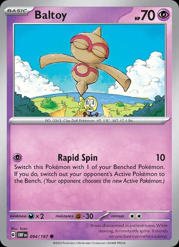 Baltoy 094/197, Obsidian Flames