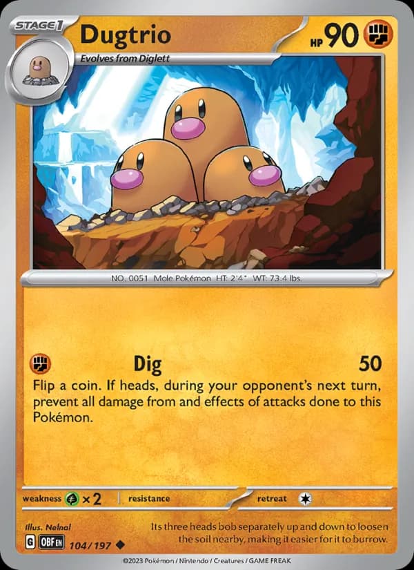 Dugtrio 104/197, Obsidian Flames