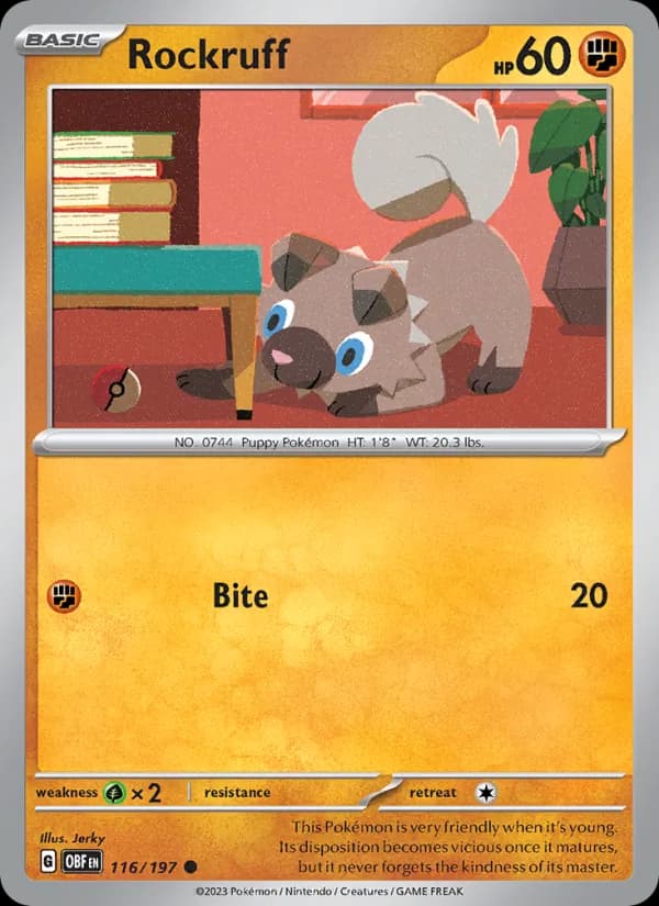 Rockruff 116/197, Obsidian Flames