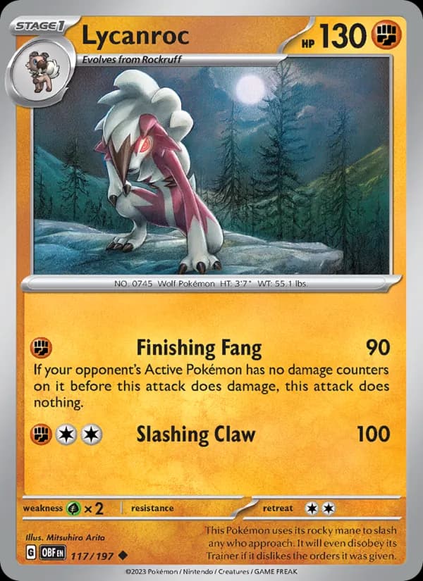 Lycanroc 117/197, Obsidian Flames