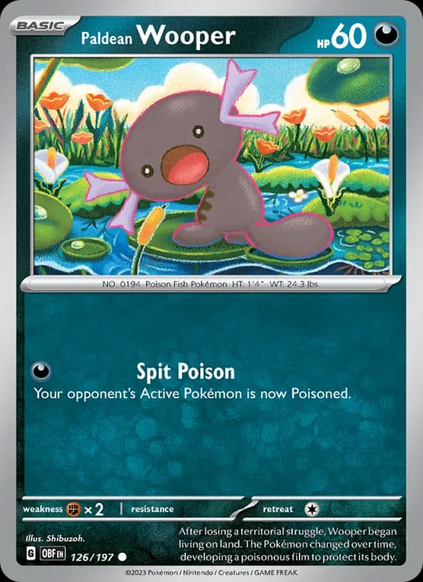 Paldean Wooper 126/197, Obsidian Flames
