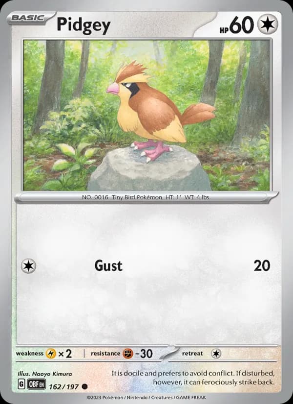 Pidgey 162/197, Obsidian Flames