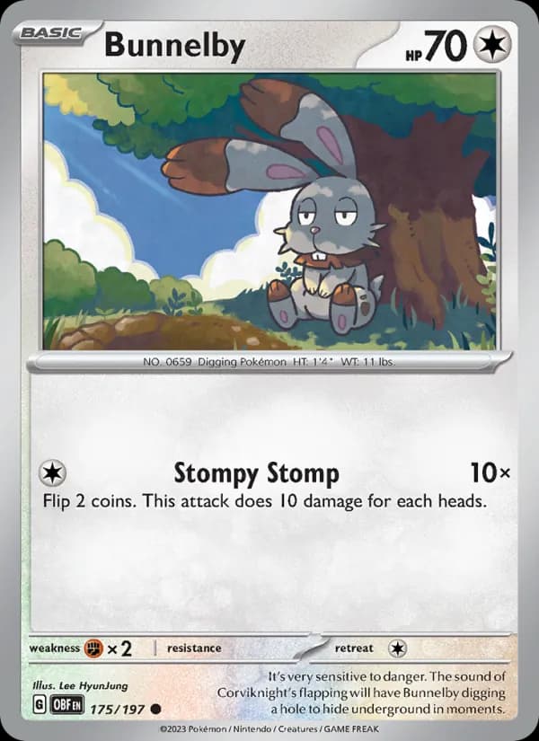 Bunnelby 175/197, Obsidian Flames