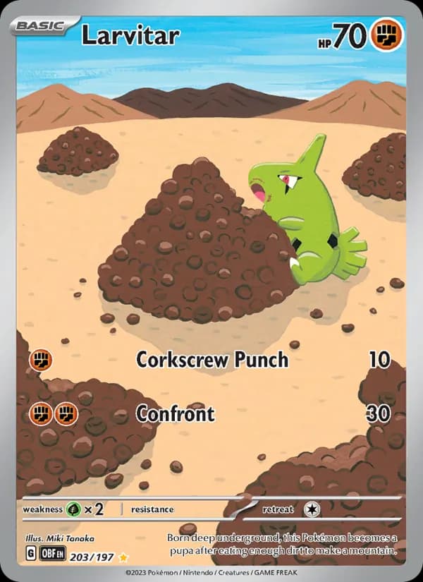 Larvitar 203/197, Obsidian Flames