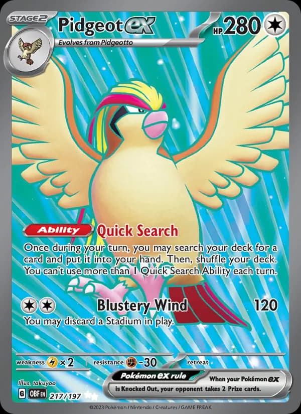Pidgeot ex 217/197, Obsidian Flames