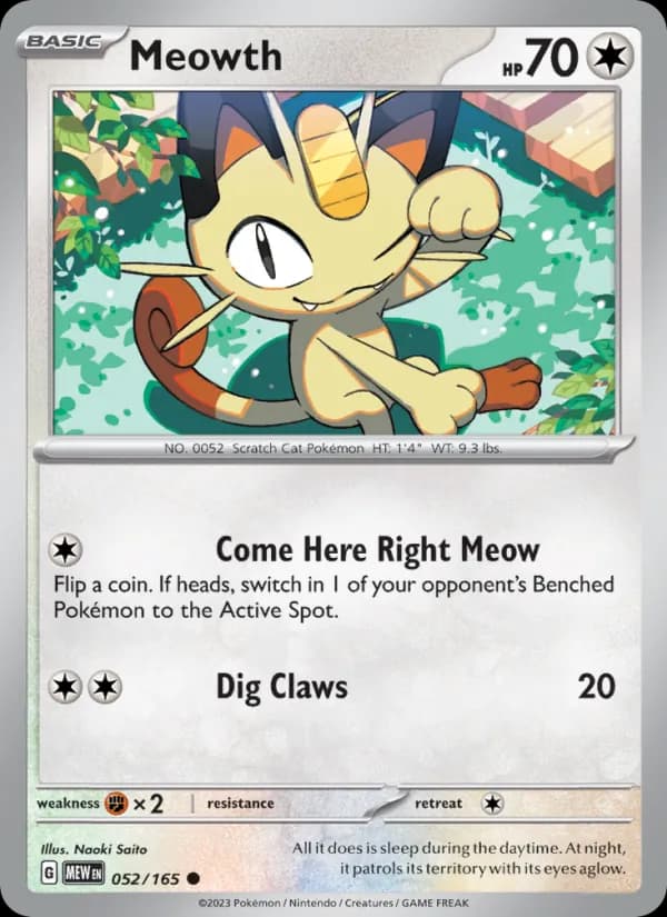 Meowth 052/165, 151