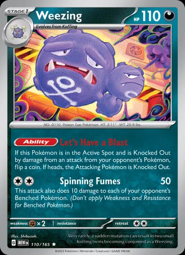 Weezing 110/165, 151