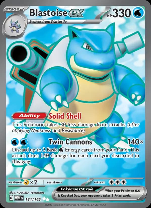 Blastoise ex 184/165, 151