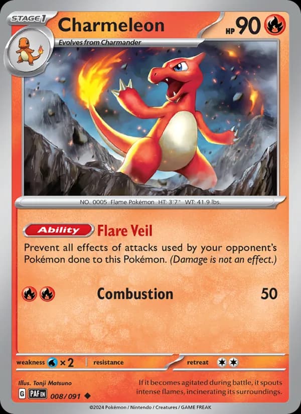 Charmeleon 008/91, Paldean Fates