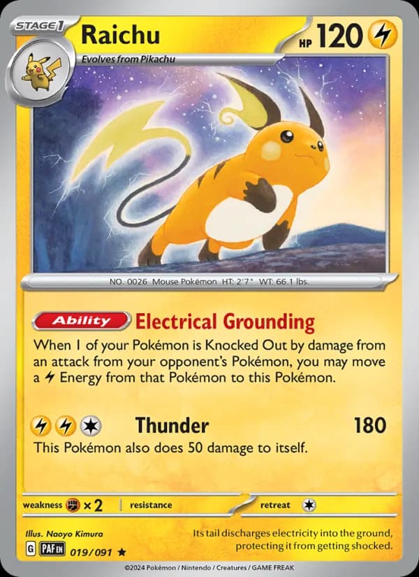 Raichu 019/91, Paldean Fates