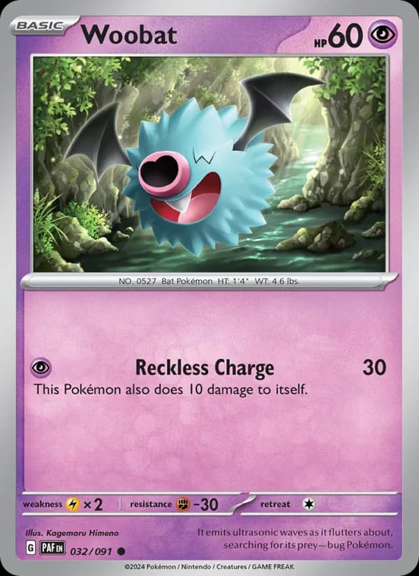 Woobat 032/91, Paldean Fates