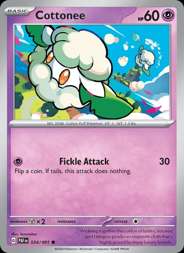 Cottonee 034/91, Paldean Fates