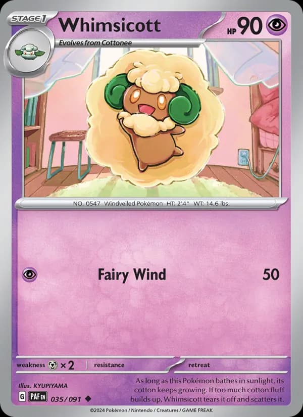 Whimsicott 035/91, Paldean Fates