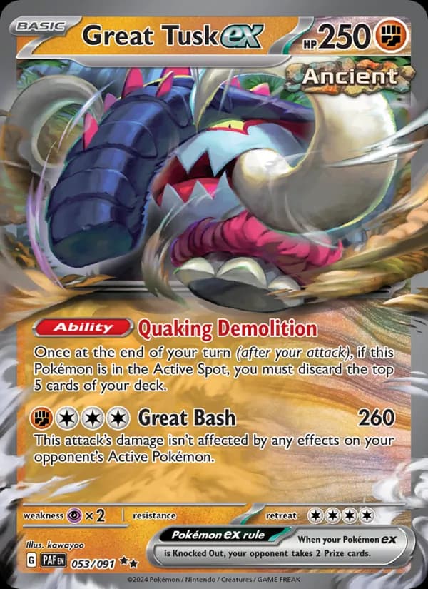 Great Tusk ex 053/91, Paldean Fates