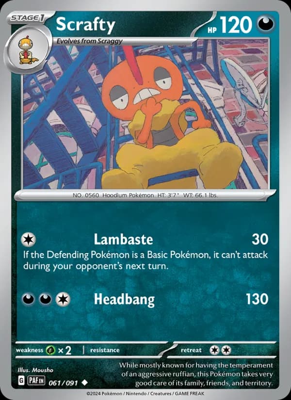 Scrafty 061/91, Paldean Fates