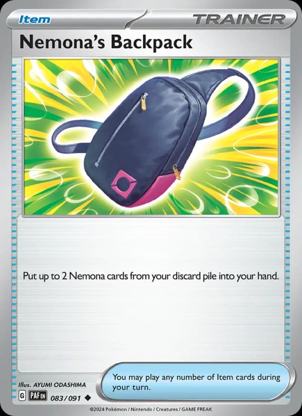 Nemona's Backpack 083/91, Paldean Fates