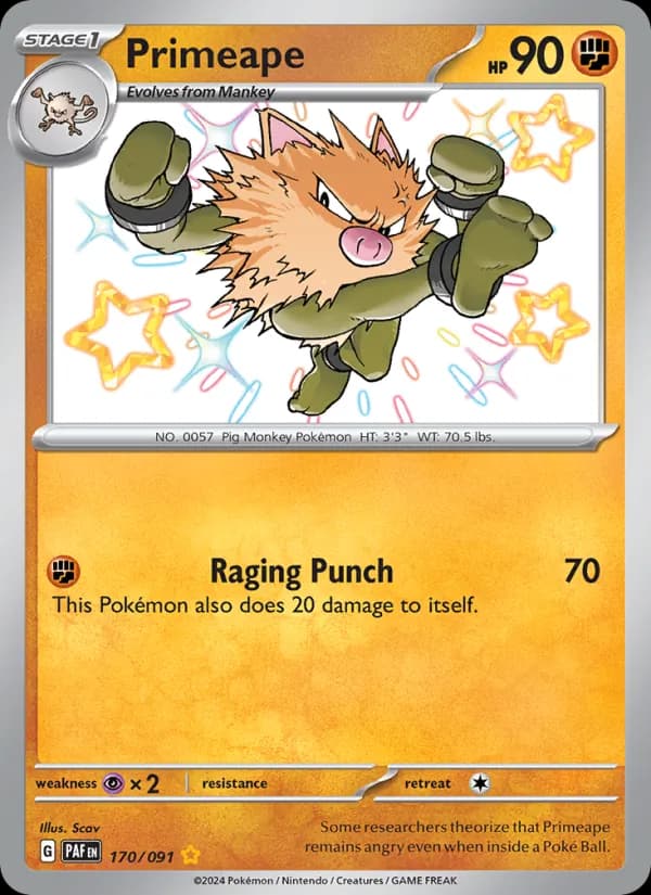Primeape 170/91, Paldean Fates