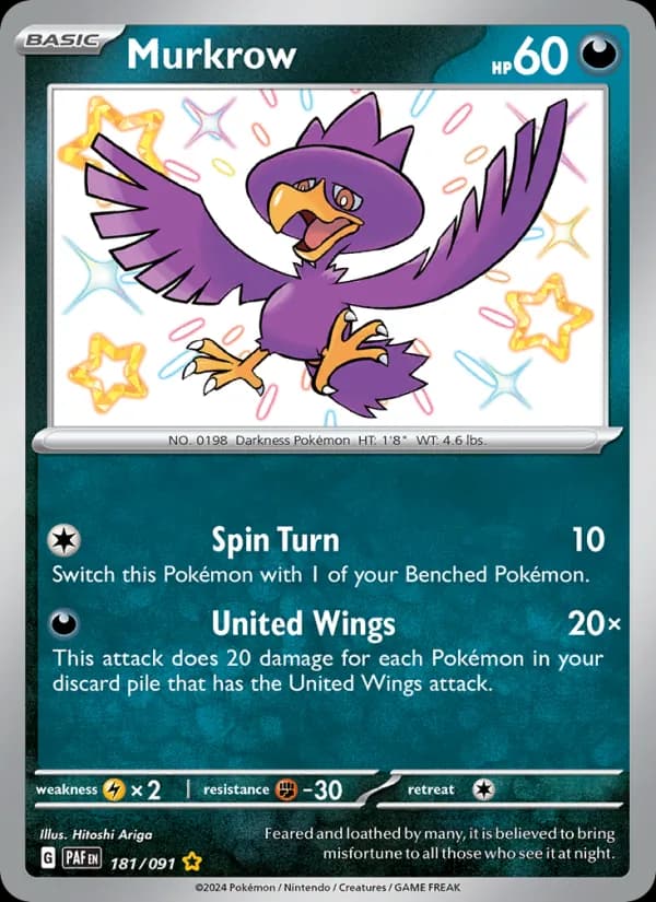 Murkrow 181/91, Paldean Fates
