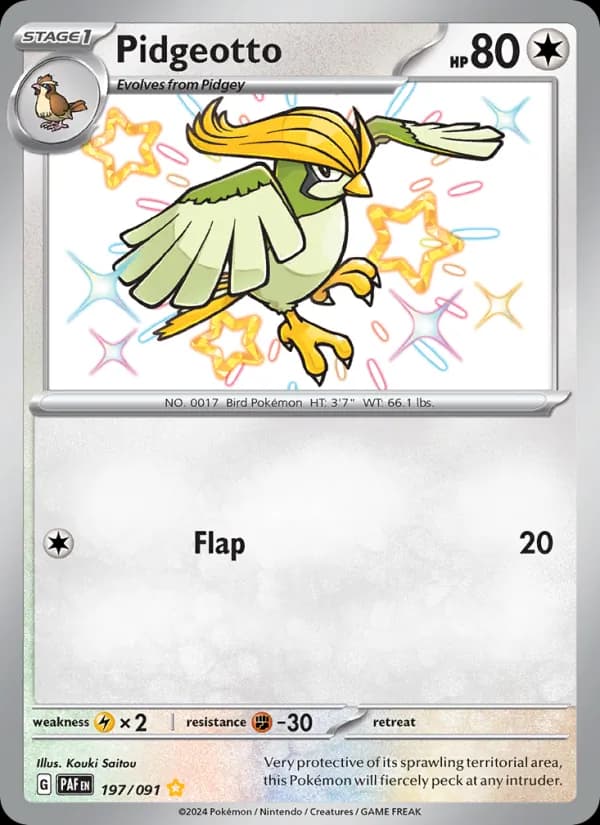 Pidgeotto 197/91, Paldean Fates