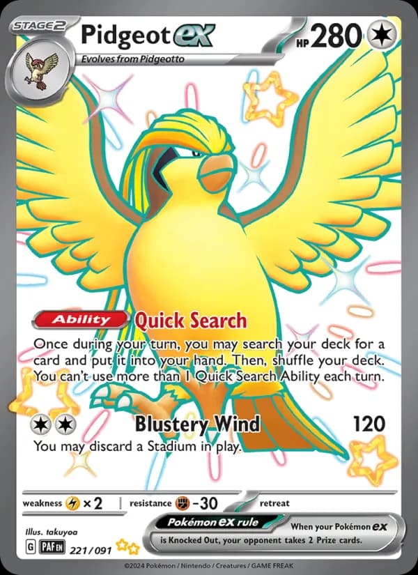 Pidgeot ex 221/91, Paldean Fates