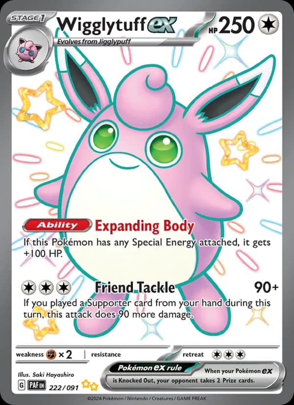 Wigglytuff ex 222/91, Paldean Fates