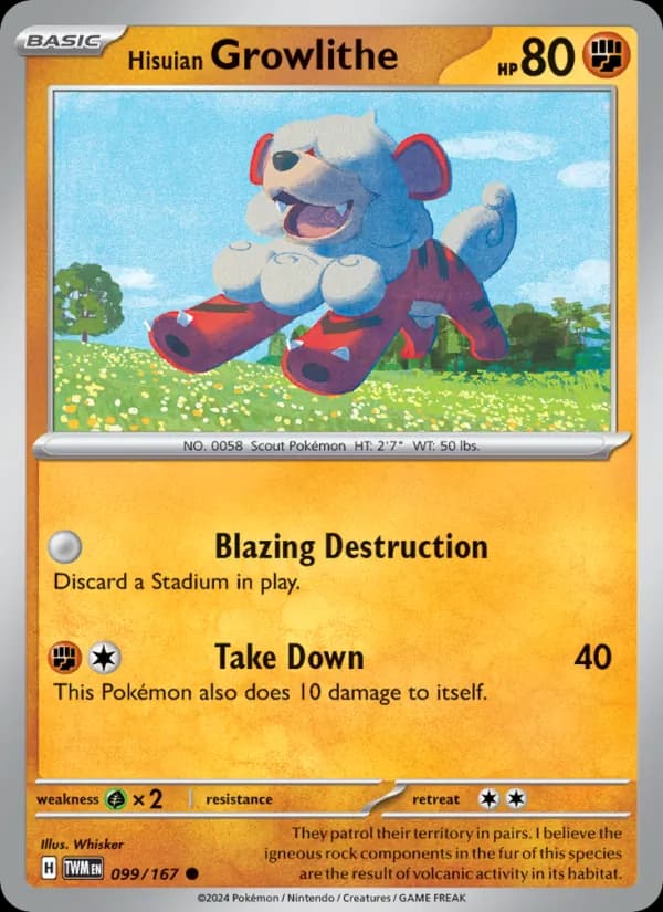Hisuian Growlithe 099/167, Twilight Masquerade