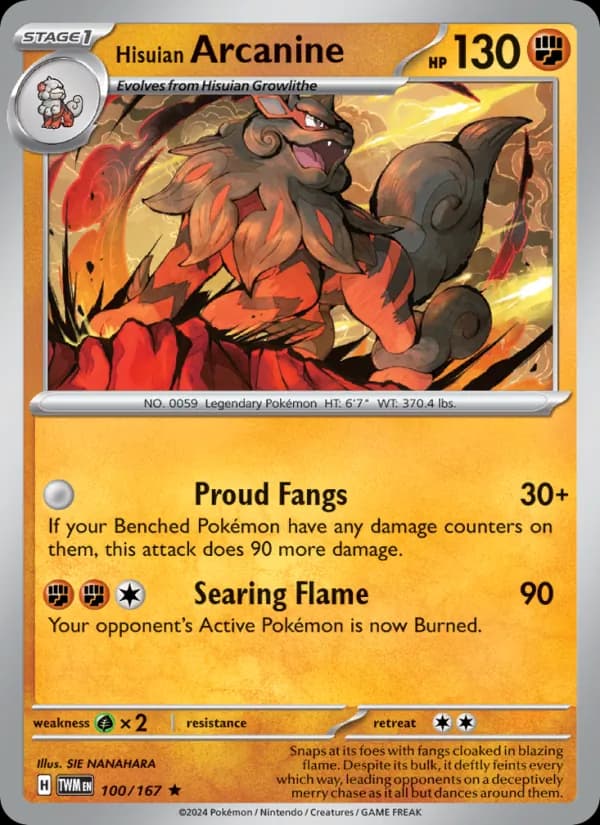 Hisuian Arcanine 100/167, Twilight Masquerade