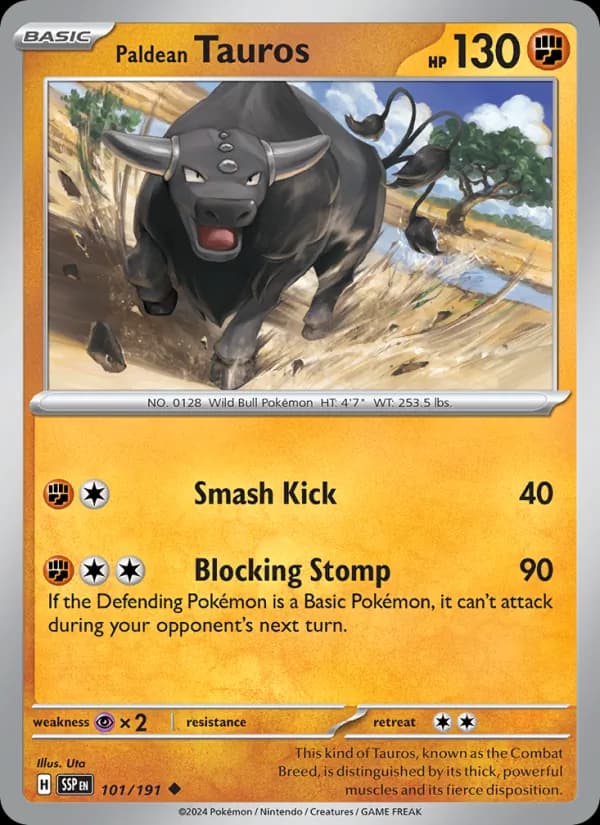 Paldean Tauros 101/191, Surging Sparks
