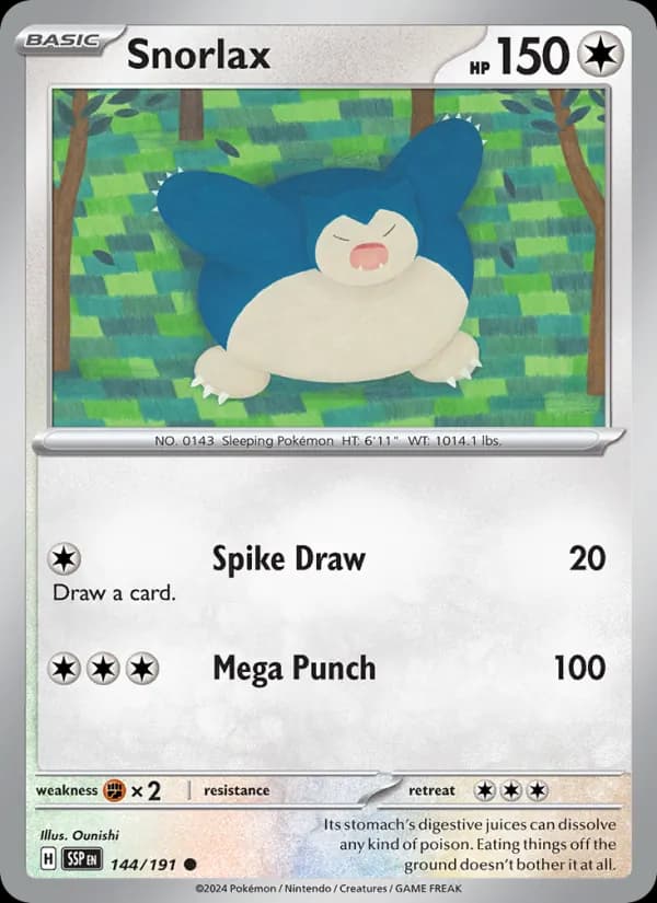Snorlax 144/191, Surging Sparks