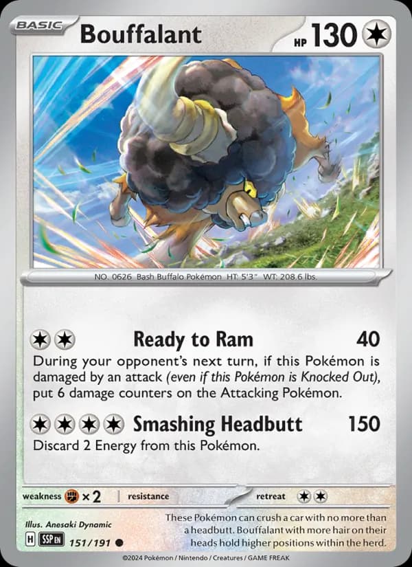 Bouffalant 151/191, Surging Sparks