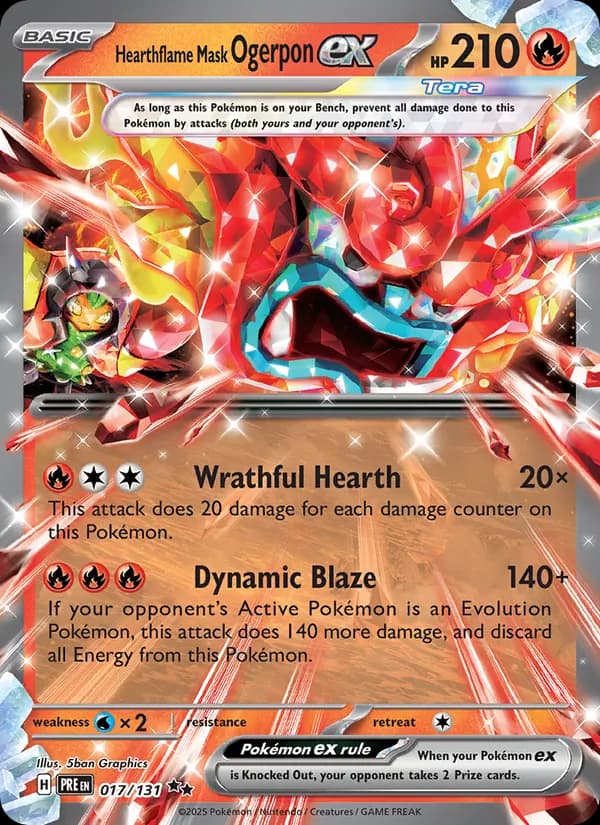 Hearthflame Mask Ogerpon ex 017/131, Prismatic Evolutions