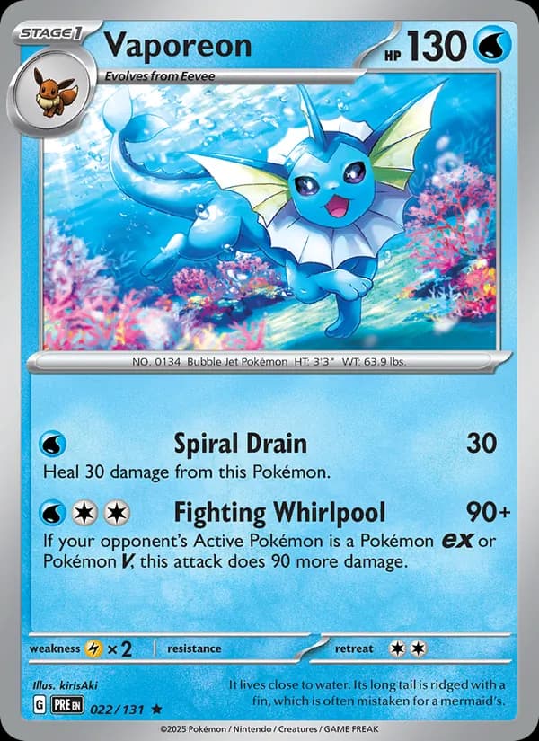 Vaporeon 022/131, Prismatic Evolutions