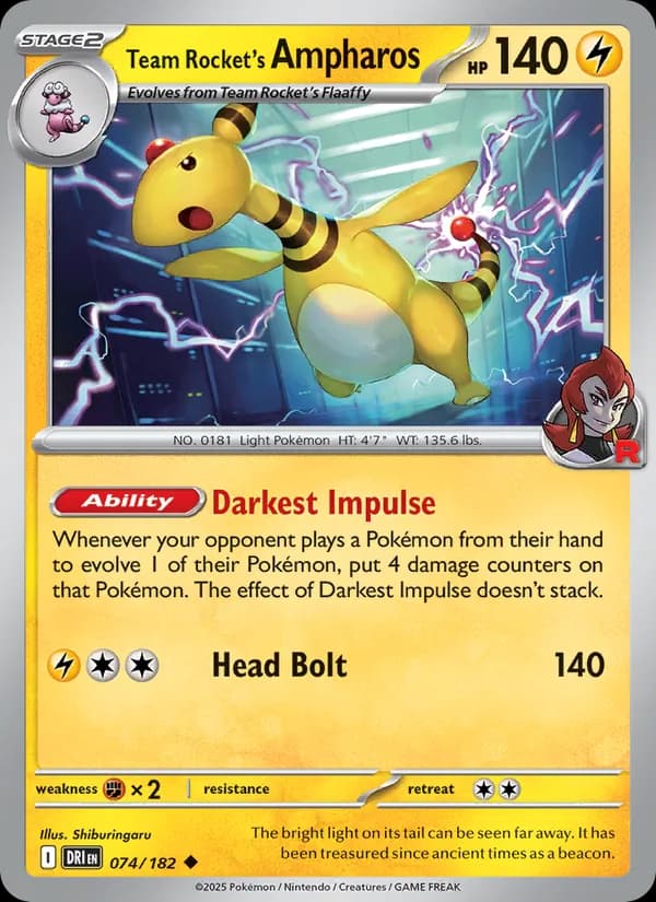 Team Rocket's Ampharos 074/182, Destined Rivals