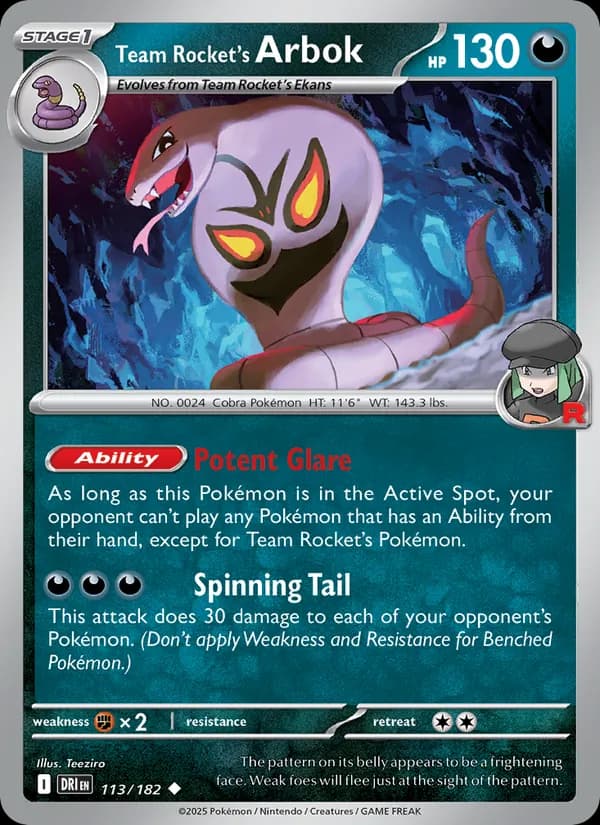 Team Rocket's Arbok 113/182, Destined Rivals