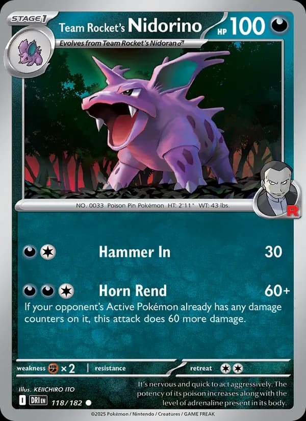 Team Rocket's Nidorino 118/182, Destined Rivals