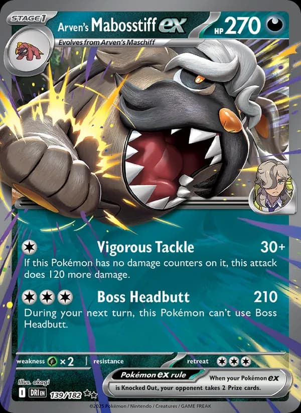Arven's Mabosstiff ex 139/182, Destined Rivals