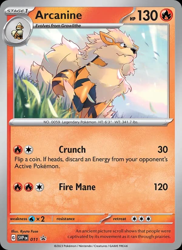 Arcanine 011/225, SVP Black Star Promos