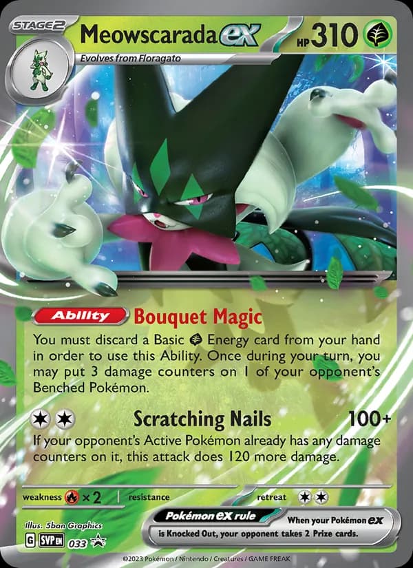 Meowscarada ex 033/225, SVP Black Star Promos