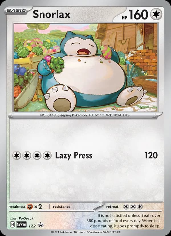 Snorlax 122/225, SVP Black Star Promos