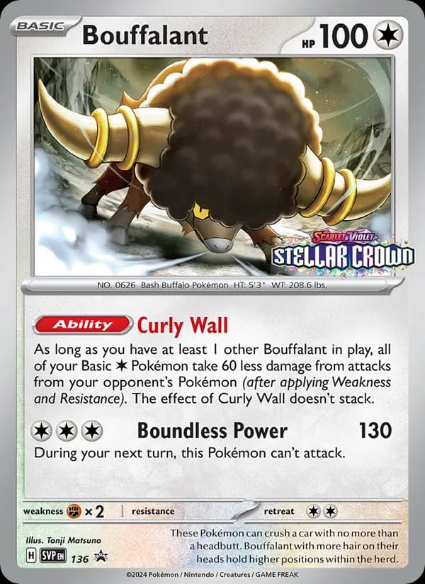 Bouffalant 136/225, SVP Black Star Promos