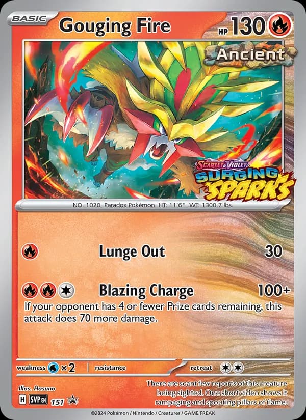 Gouging Fire 151/225, SVP Black Star Promos