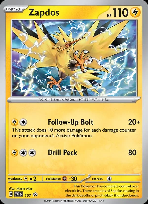 Zapdos 157/225, SVP Black Star Promos